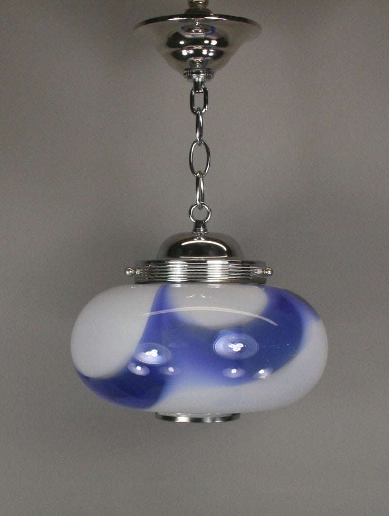 Blue Murano Glass Pendant For Sale at 1stdibs
