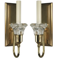 Pair crystal  Tulip Sconces