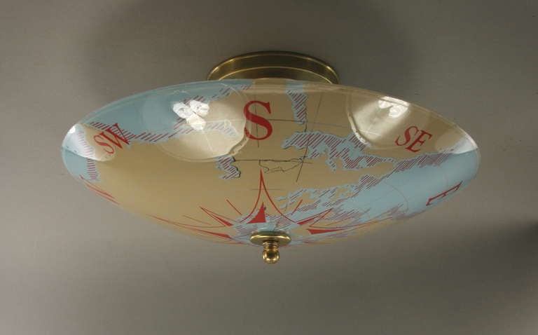 ON SALE Map Glass Flush Mount 1