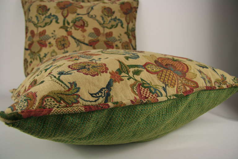 Mid-20th Century Pair of Floral Pillows