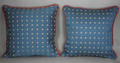 Pair Prussian  Blue Pillow