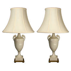 Pair of Neoclassical Porcelain Lamps