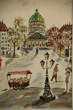 Paris watercolor ink