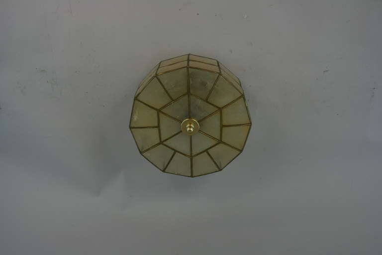 Capiz shell flush mount In Good Condition In Douglas Manor, NY
