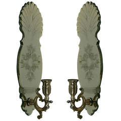 Pair of Mirrored Candle Sconces