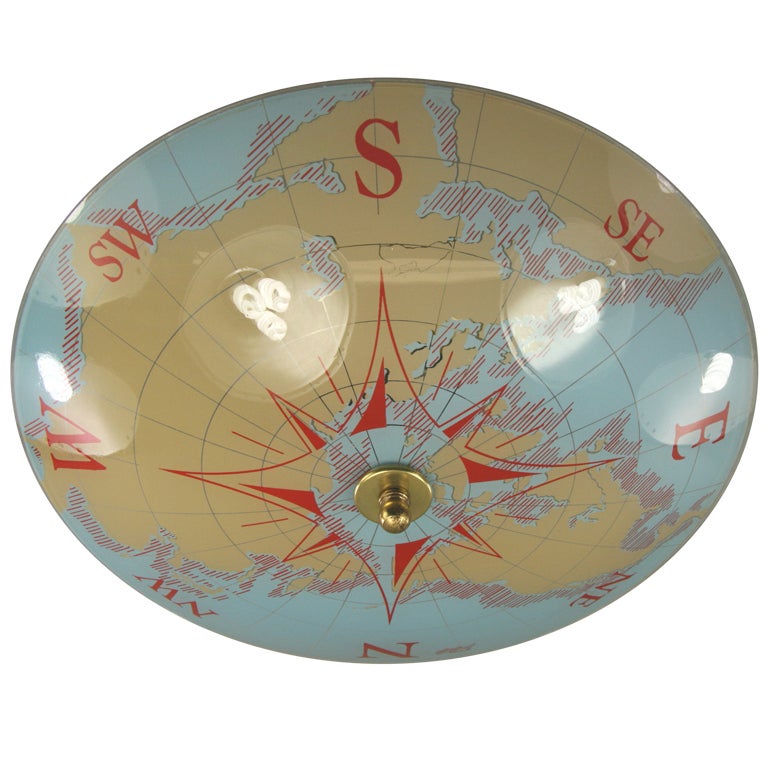 ON SALE Map Glass Flush Mount