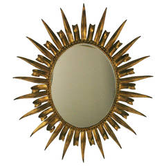 Vintage Sunburst Gilded Mirror