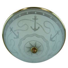 Nautical Frosted Glass Flush Mount