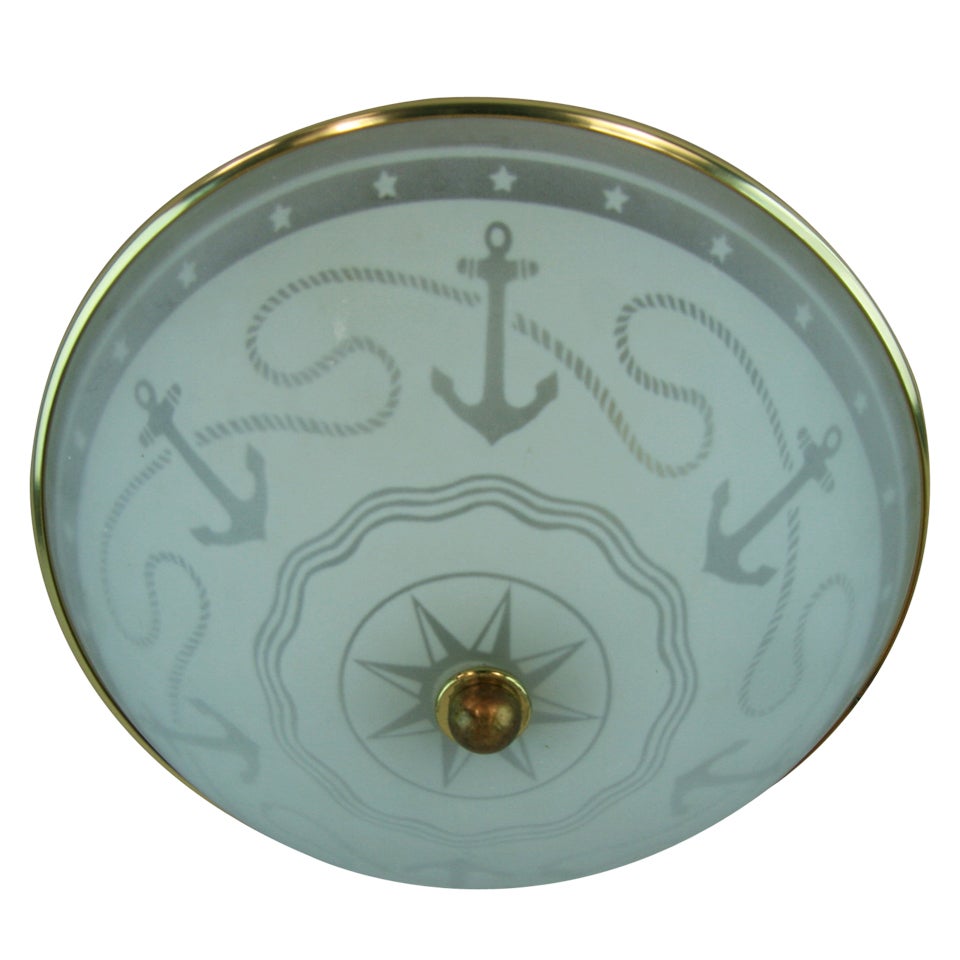 Nautical Frosted Glass Flush Mount