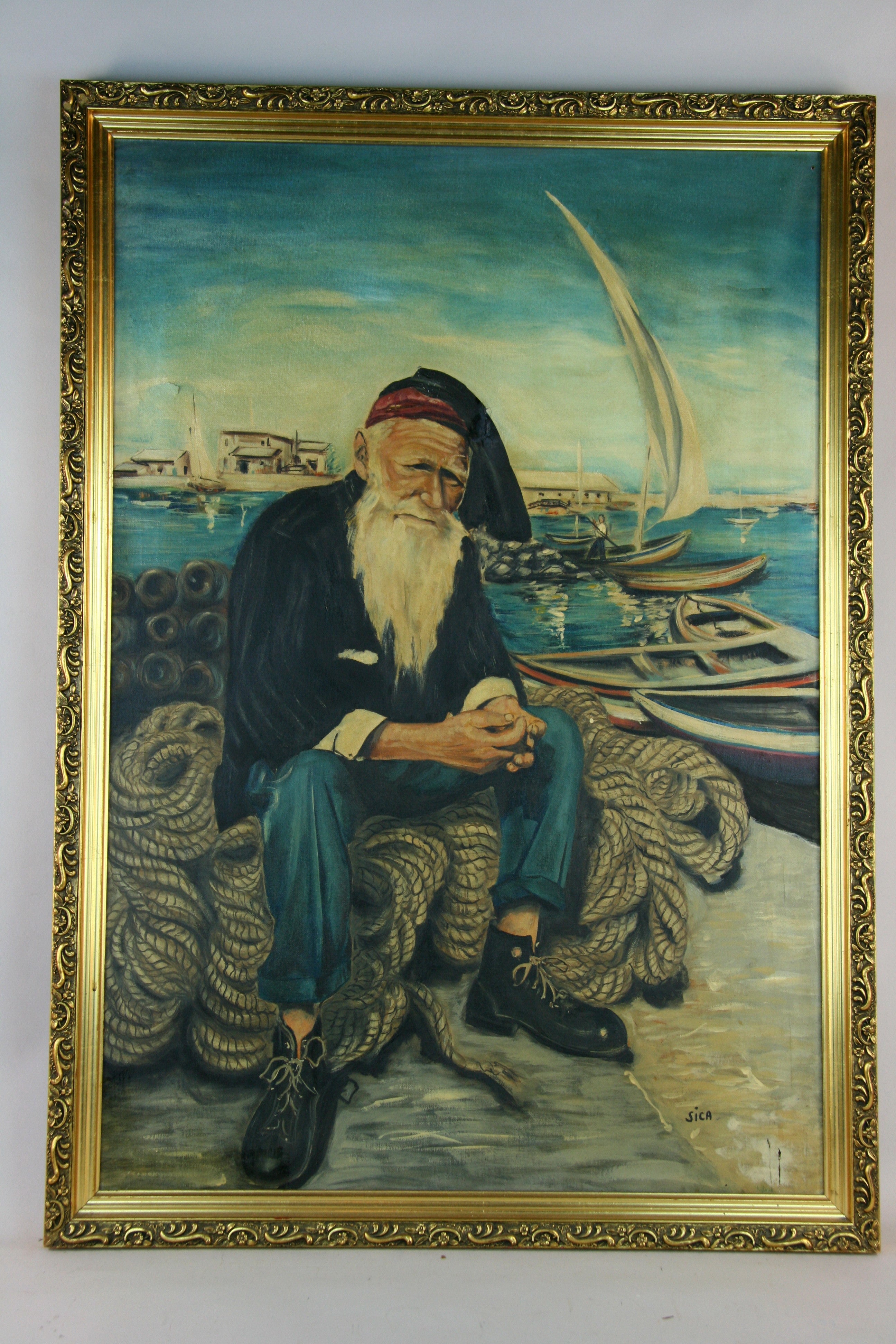 Sicilian Fisherman Oil Painting