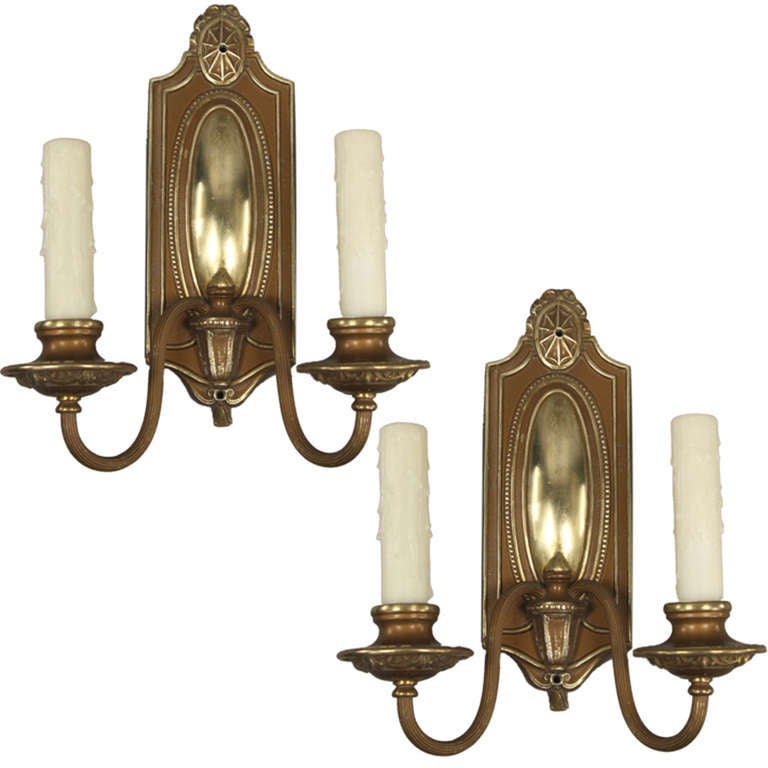 Pair of 1920s Double Arm Sconce at 1stdibs