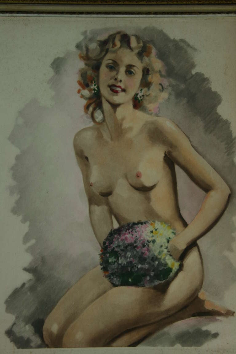 Nude With Flowers