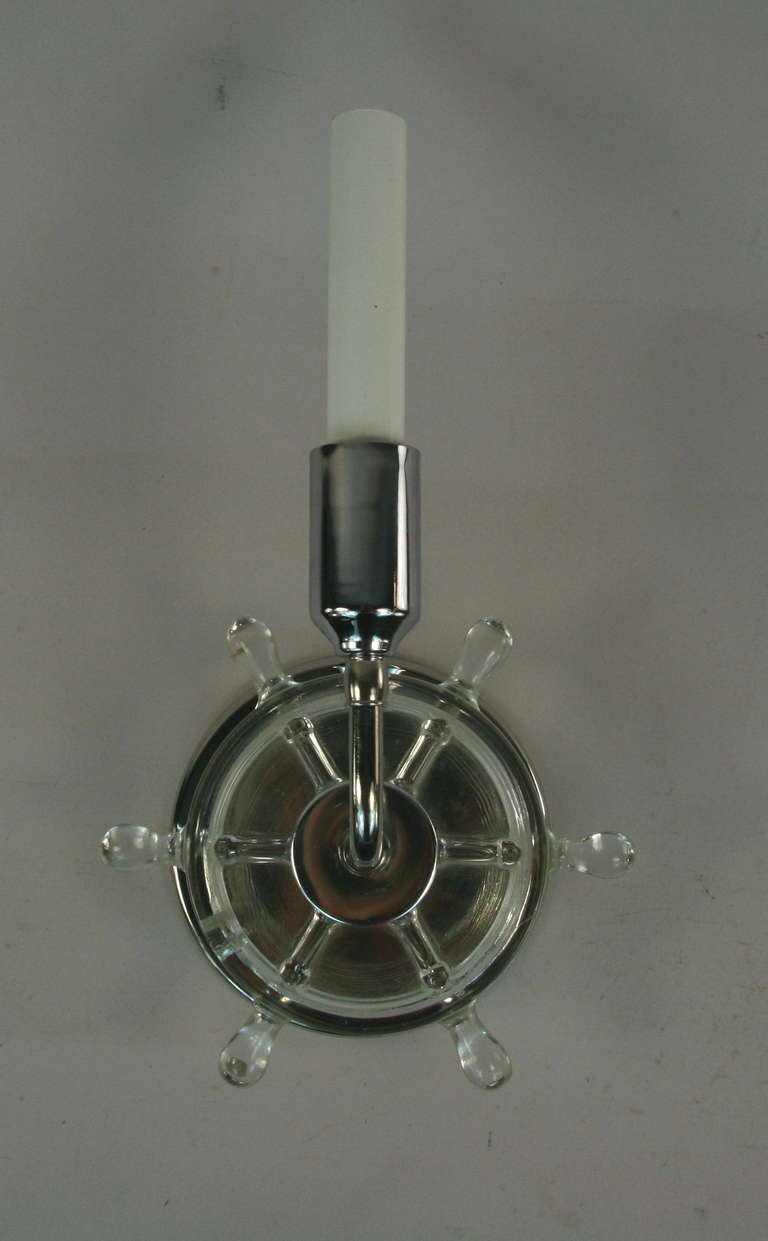 ON SALE Pair of Nautical Ships Wheel Sconces at 1stdibs