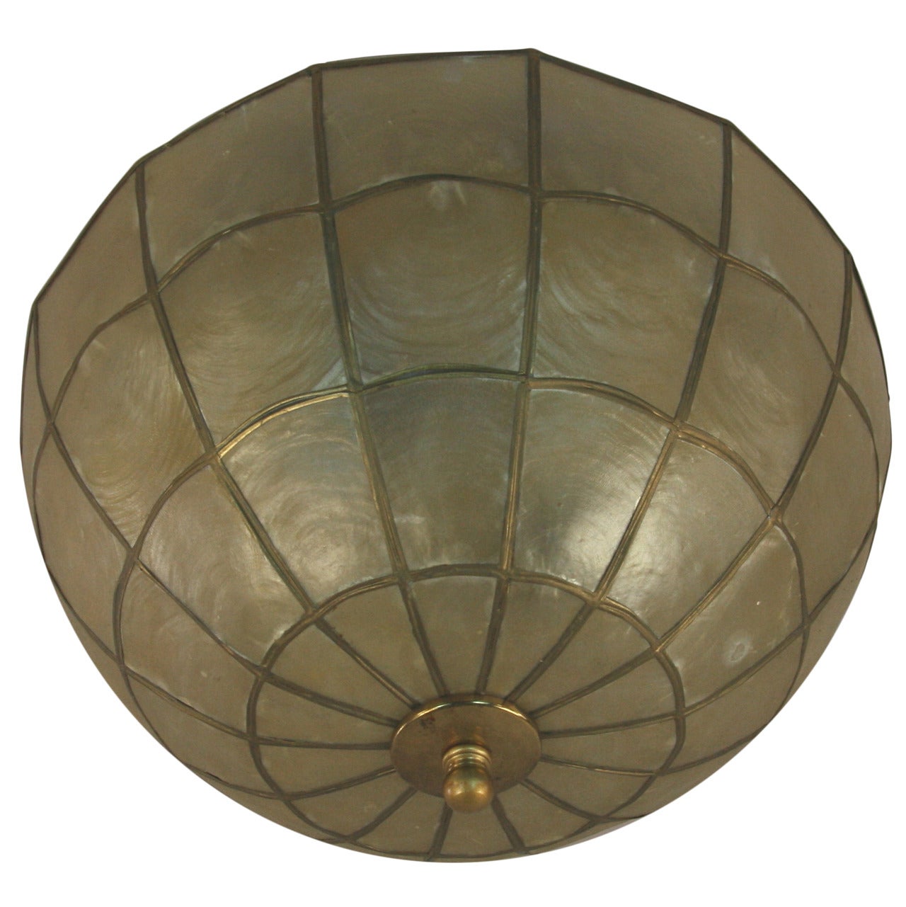 Dome Shaped Capiz Shell Flush Mount