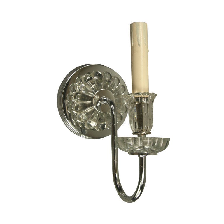 Pair Chrome Glass Tulips Sconce at 1stdibs