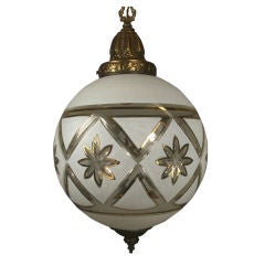 Frosted Wheel Cut Glass Sphere