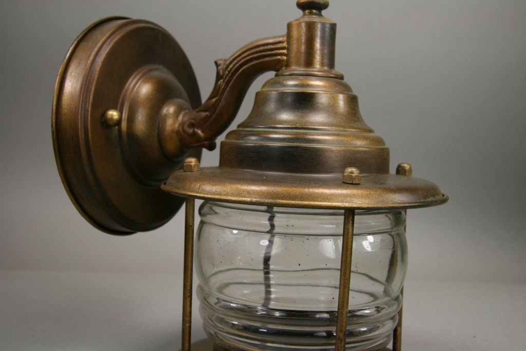 Brass Pair nautical lantern sconces
