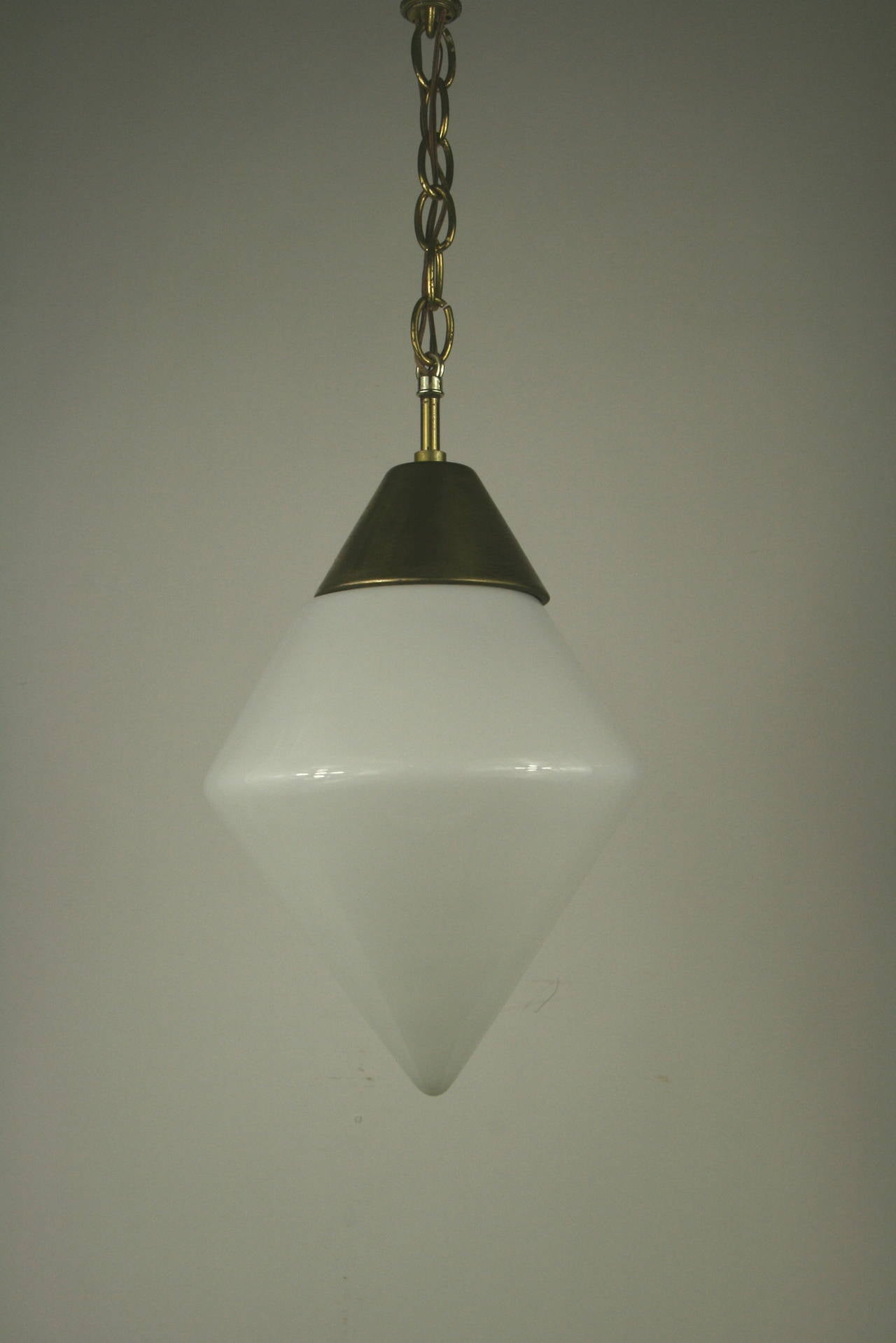 Mid Century Glass Pendants(3 available) For Sale at 1stdibs