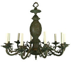 Verdigris Brass Ornate Chandelier