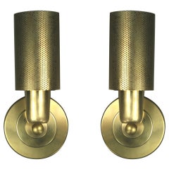 Pair French Pierced Brass Moderne  Sconces