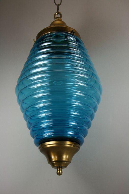 Large blue beehive pendant.
