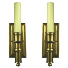 Pair of French Library Brass Wall Sconces