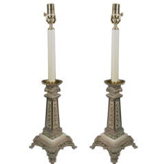 Pair Italian Candlestick Lamps