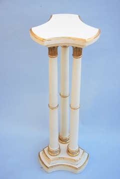 White Gilded Italian Pedestal