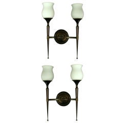 ON SALE Pair French Double Light Tulips Sconce