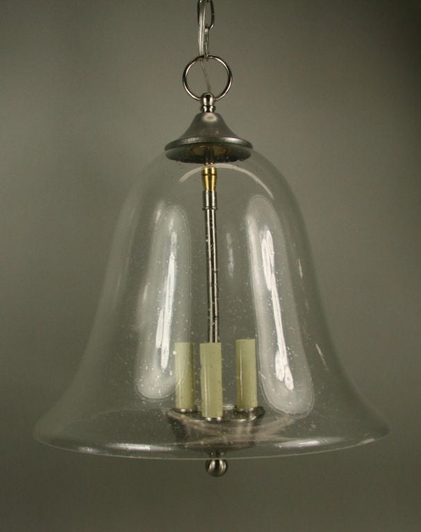 Italian Large  Bubbleglass Bell Pendant