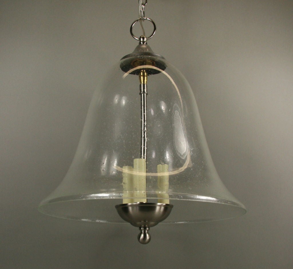 Large  Bubbleglass Bell Pendant In Good Condition In Douglas Manor, NY
