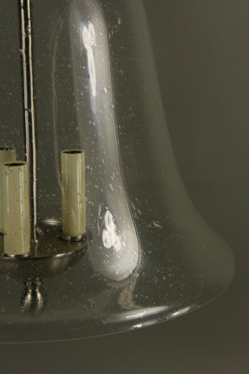 Mid-20th Century Large  Bubbleglass Bell Pendant