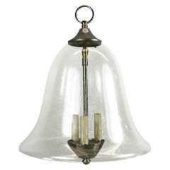 Vintage Large  Bubbleglass Bell Pendant