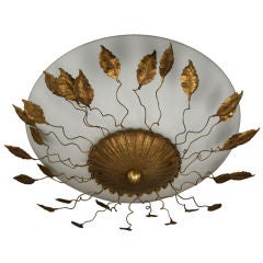 Frosted Glass Leafy Flush Mount