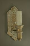 Pair decorative 1920
s cast brass sconces