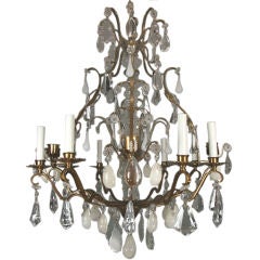 Vintage ON SALE Eight  Arm White Onyx Crystal Chandelier