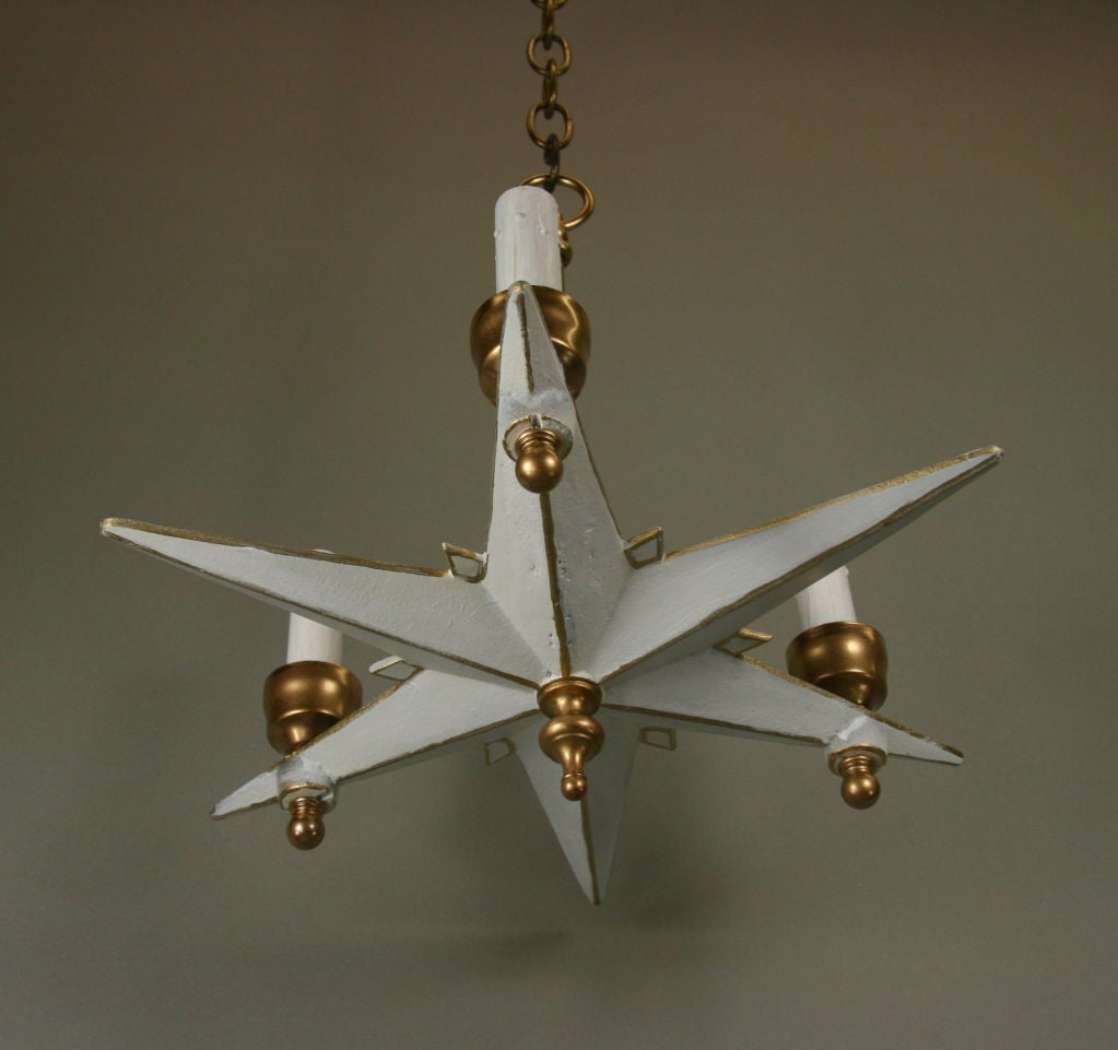 White Gold Star Ceiling Light