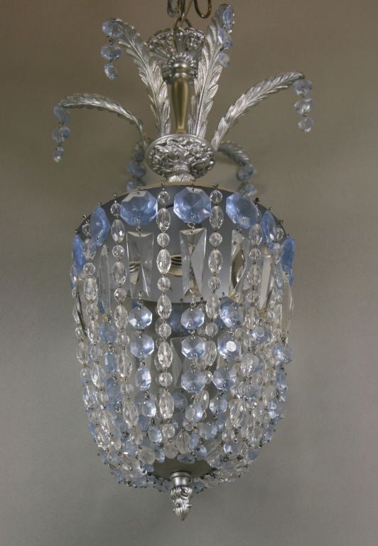 Pale Blue Crystal Basket Pendant