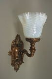 Pair Ornate  Opaline Glass Sconce
