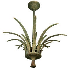 Vintage Foliate Brass Ceiling Light Pendant