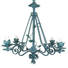 Turquoise Leafy  Chandelier