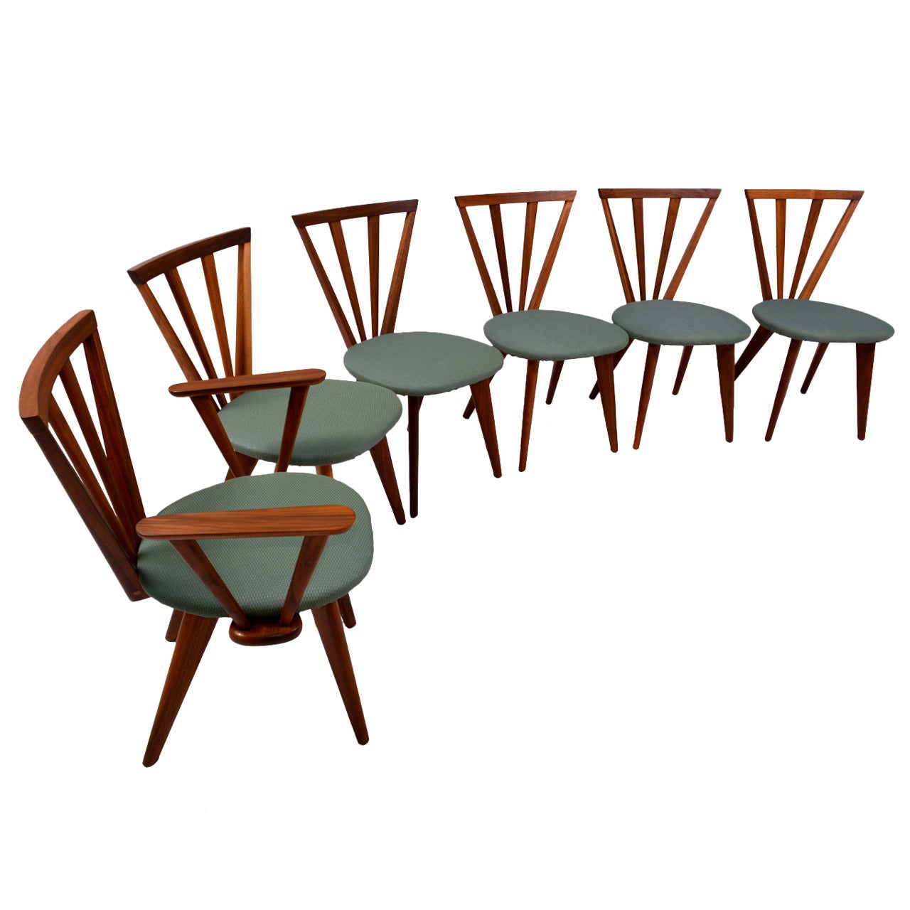 Mid Century Modern Dining Table & Six Chairs