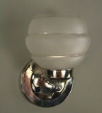 Pair French  Frosted Glass Tulip Sconce