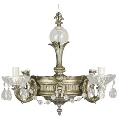 Ornate Silver Crystal Chandelier