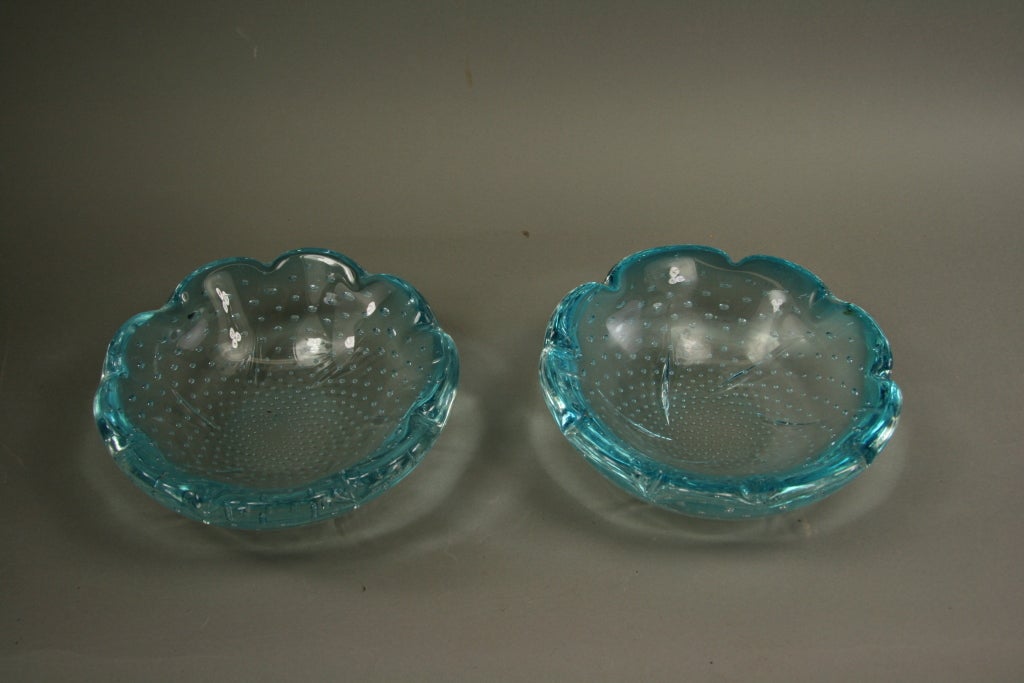 Pair Bullicante Murano Glass Bowl