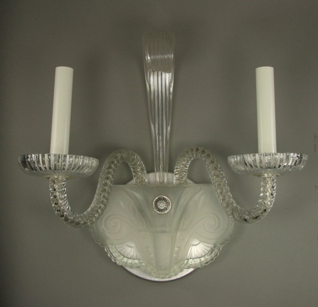 ON SALE Pair of Double Arm Murano Glass Sconces