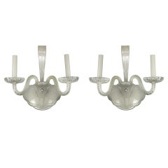 ON SALE Pair of Double Arm Murano Glass Sconces