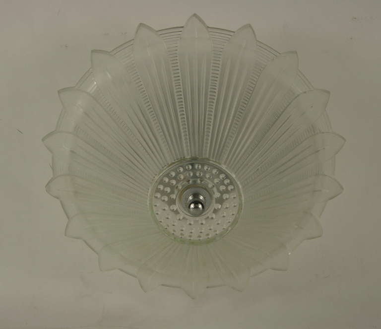 Early 20th Century Deco Sunburst Glass Flush Mount