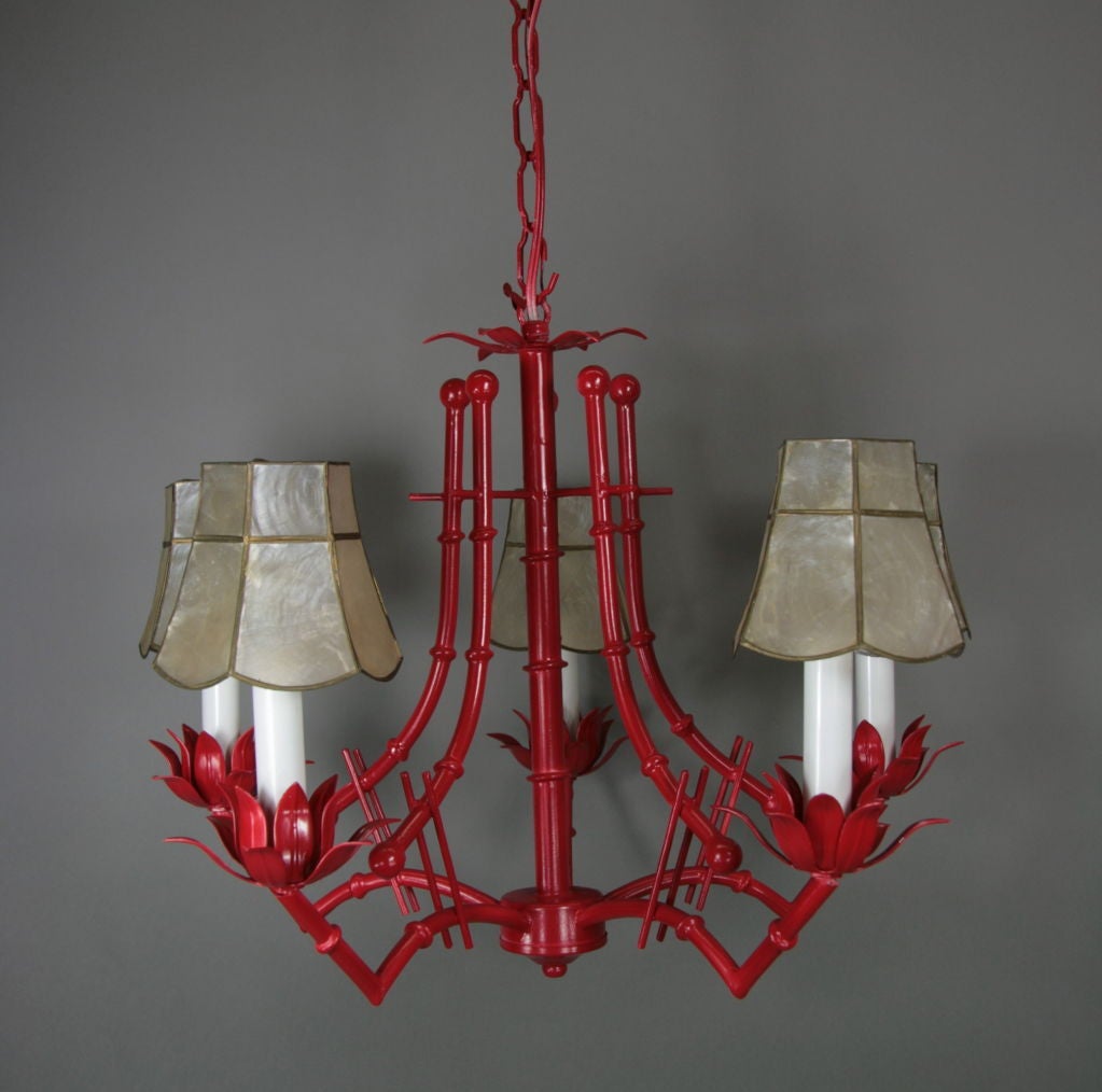 1-2538 Red tole faux bamboo 5 light chandelier with capiz shell shades

ON SALE Regular price $1800 now $975 net

Keyword search lighting sconce pendant lantern chandelier ceiling lights seating decorative art