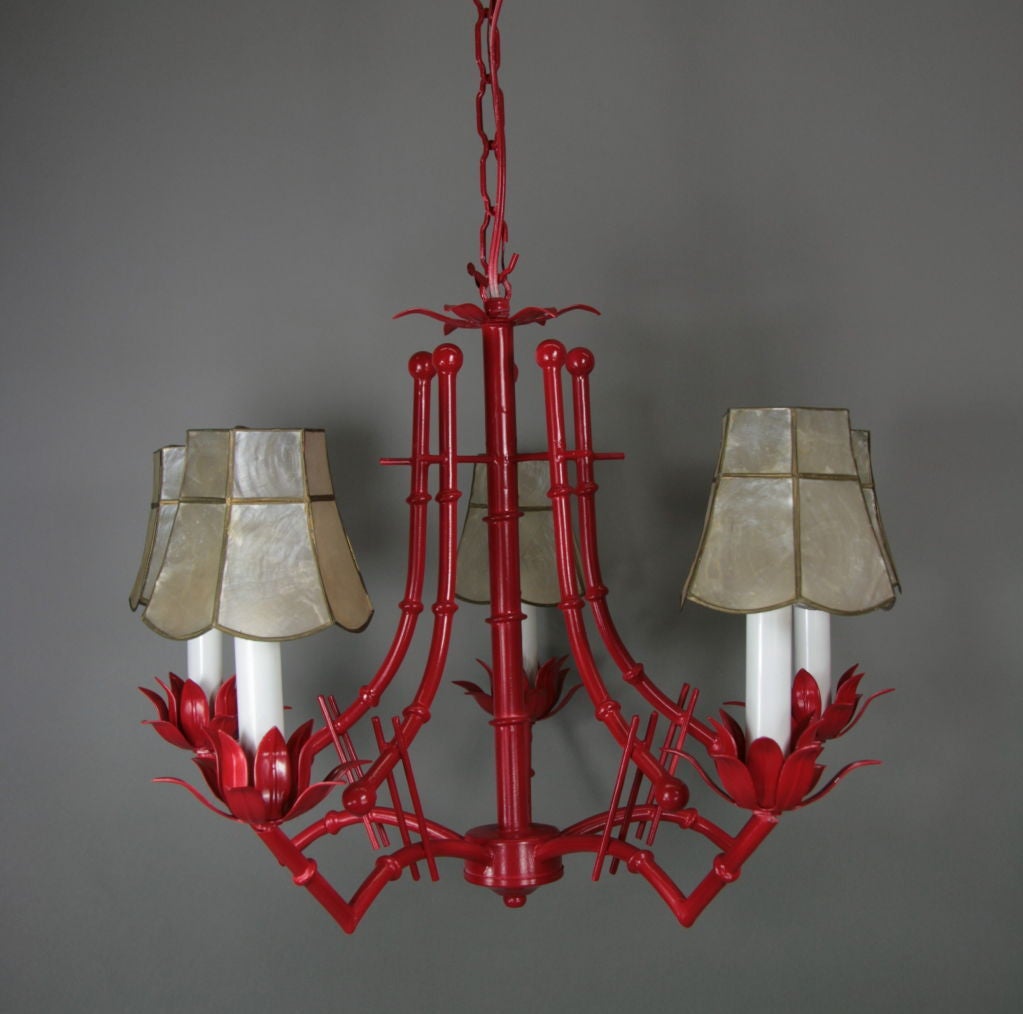 1-2538 Red tole faux bamboo 5 light chandelier with capiz shell shades

ON SALE Regular price $1800 now $975 net

Keyword search lighting sconce pendant lantern chandelier ceiling lights seating decorative art